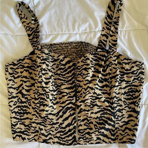 Good American tiger print crop top